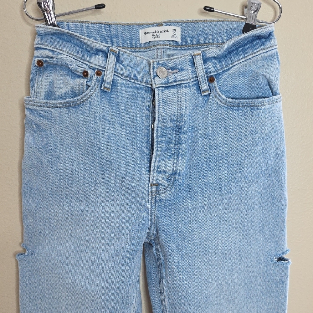 Abercrombie & Fitch The Dad High Rise Jeans Blue Women's Size 25S 90s Straight - Picture 8 of 16